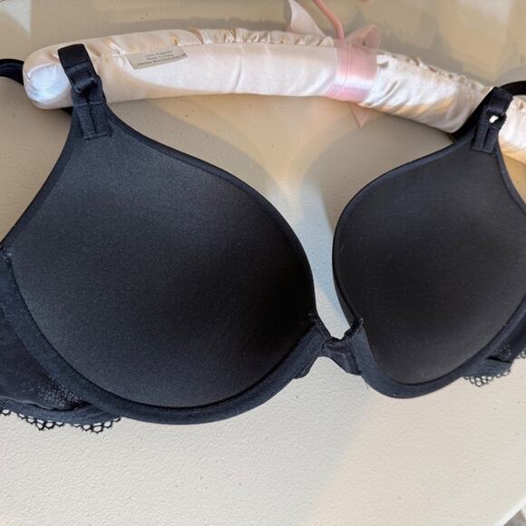 Soma bra black Embraceable Enchanting lace push up back lace insets Sz 32DD  NWT - Picture 5 of 9
